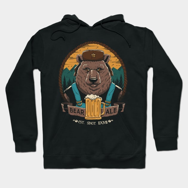 Beer & Bear Hoodie by Vincent Trinidad Art